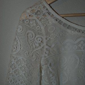 h&m white lace dress xs